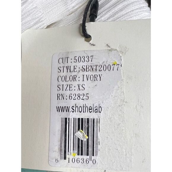 SHO Tonal Stripe Off-the-Shoulder Knit Short Dress Size XS NWT - Picture 12 of 13